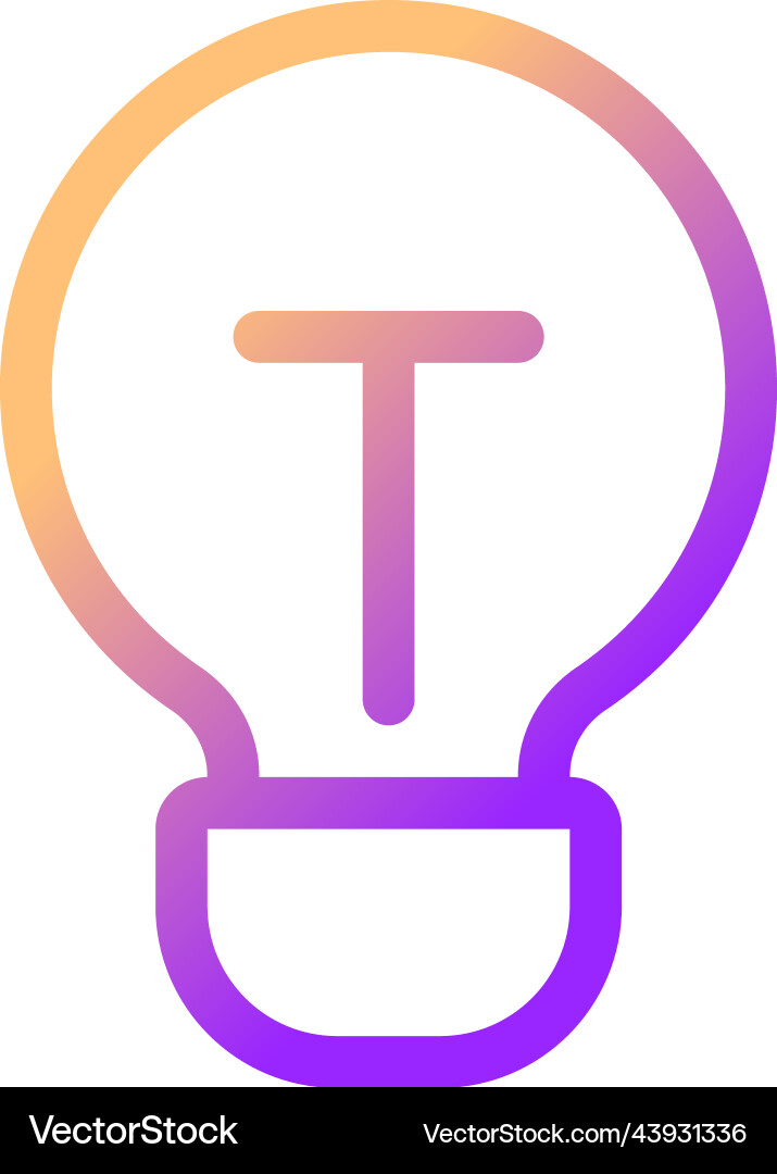 Light bulb pixel perfect gradient linear ui icon Light bulb pixel perfect gradient linear ui icon vector image