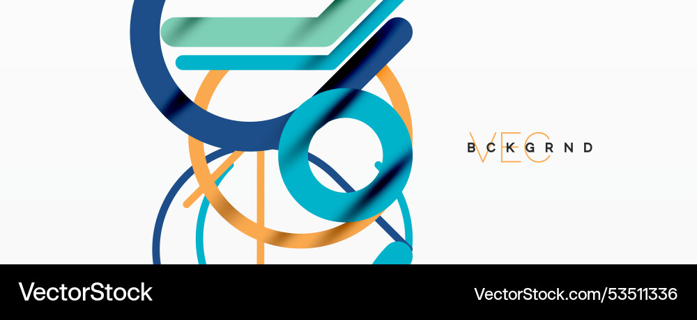 Linear design colorful circles and lines Linear design colorful circles and lines Vector Image