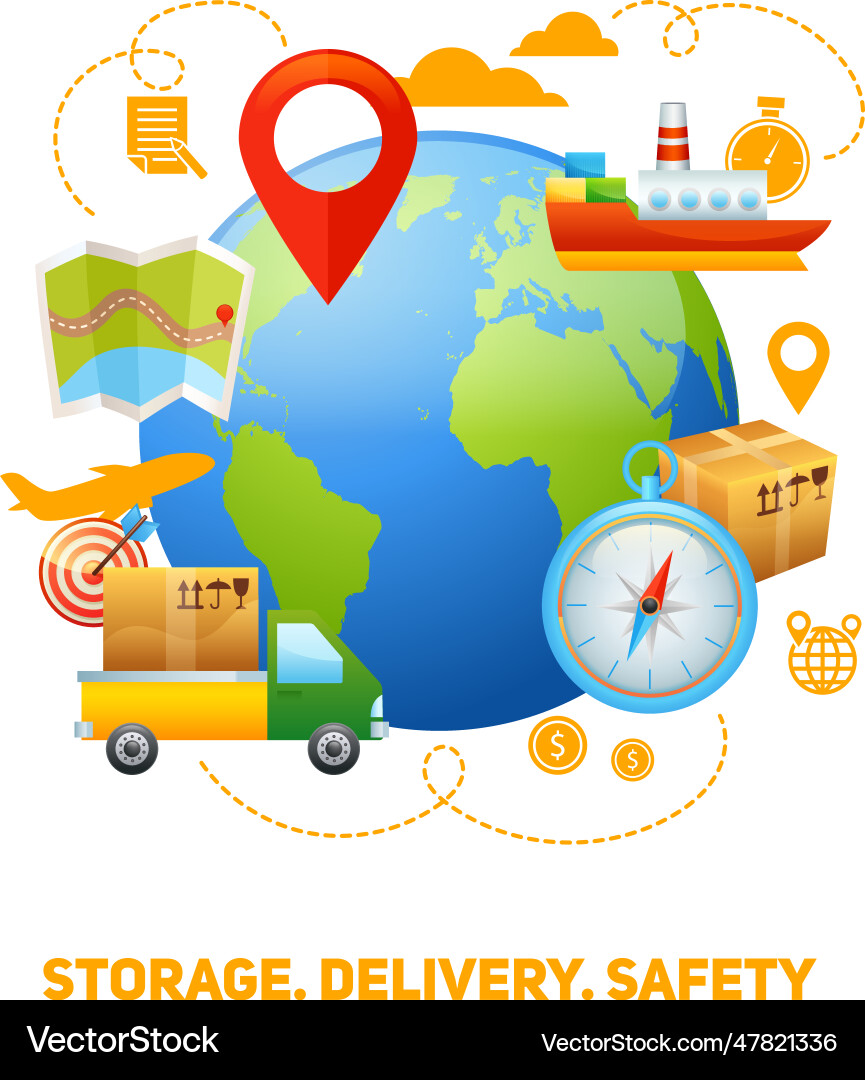 Logistic global concept design Vector Image