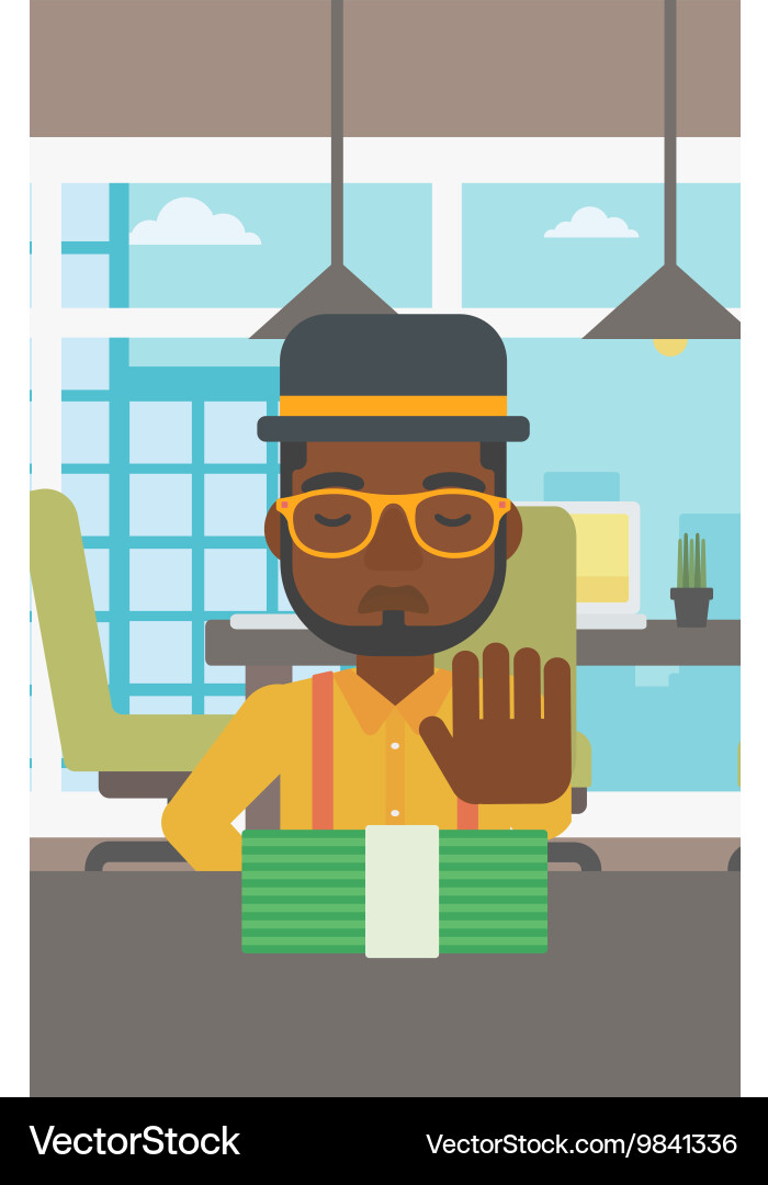 Man refusing bribe Vector Image