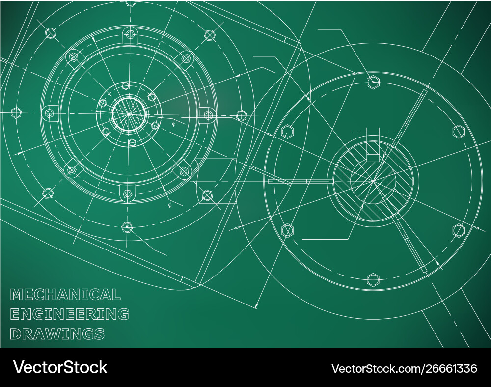 Mechanical Engineering Blueprint Background vector image