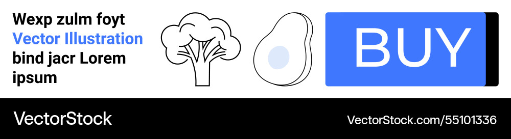 Minimalist tree and avocado with buy button vector image
