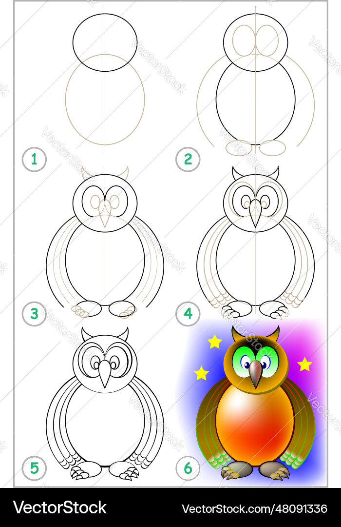 Page shows how to learn step by draw Page shows how to learn step by draw vector image