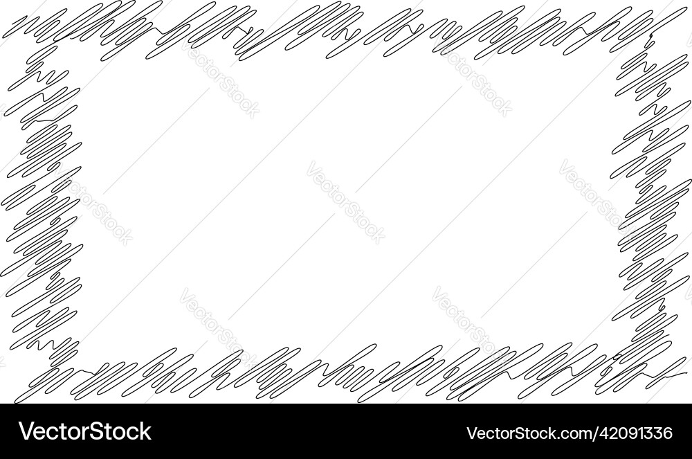 Scribble sketch lines rectangle plane squiggly vector image