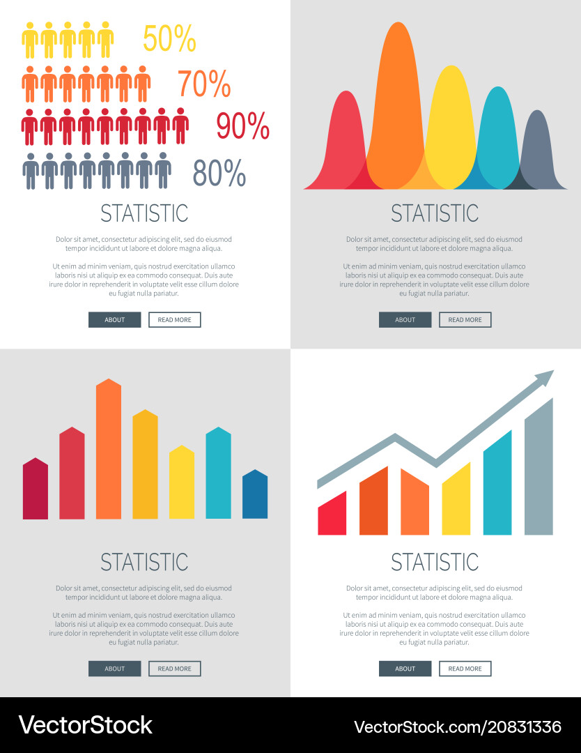 Statistic presentation set of web page designs Statistic presentation set of web page designs vector image