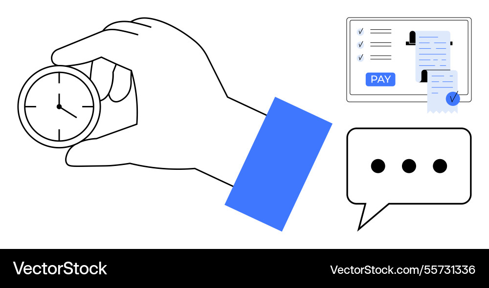 Time management concept with elements of clock Vector Image