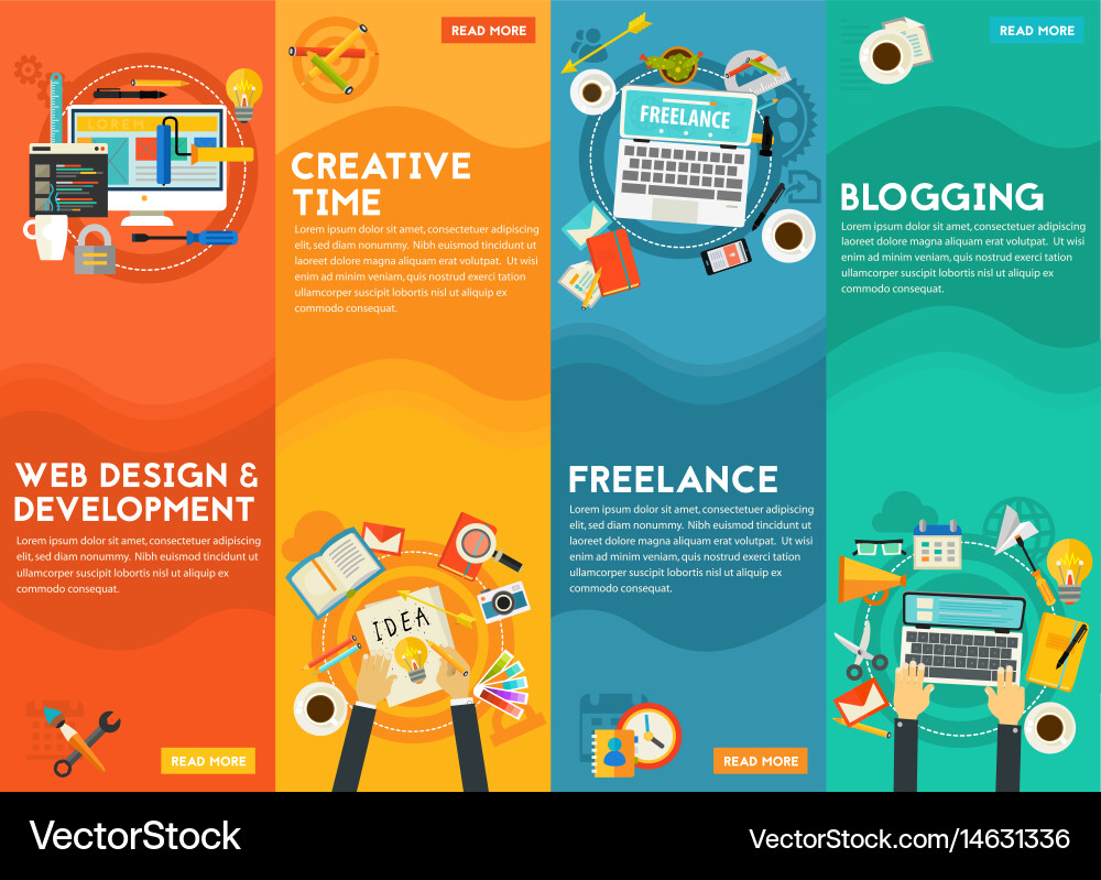 Web Development & Creative Concepts vector image
