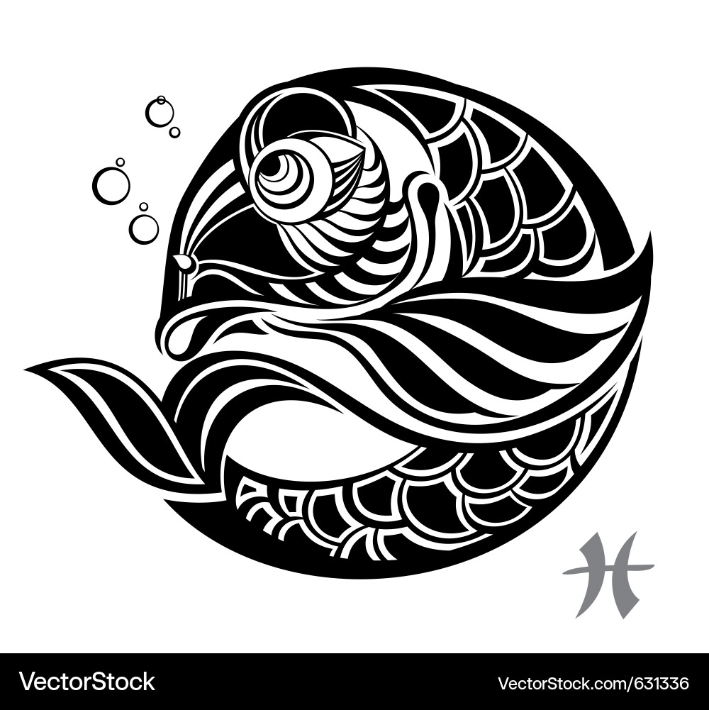 Zodiac Pisces Tattoos vector image