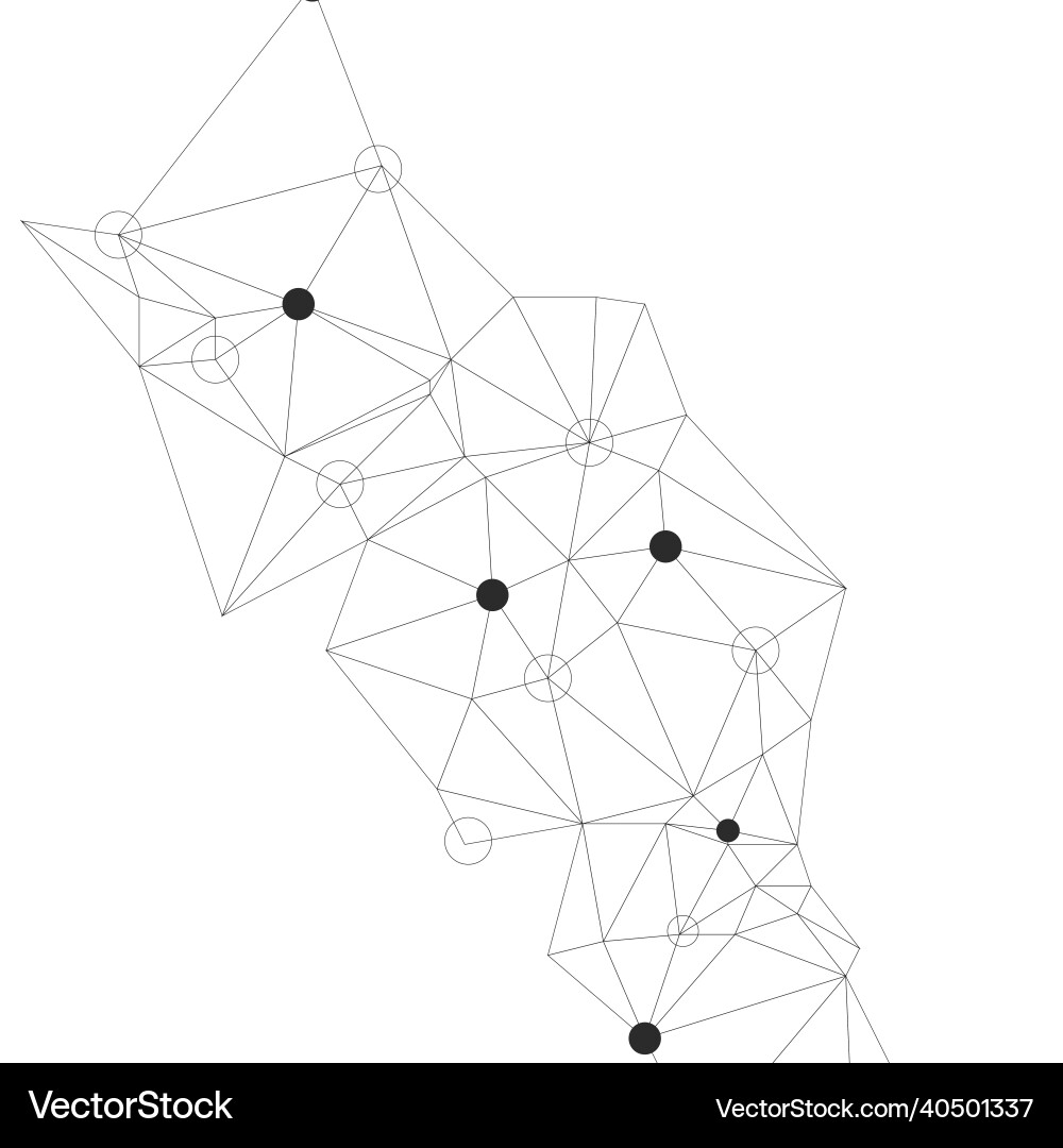 Abstract connection structure with dots and lines Vector Image