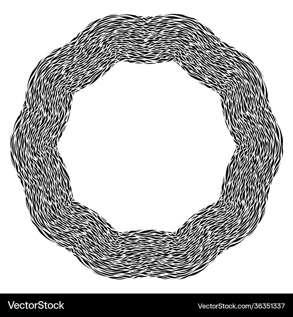 Black and white frame round pattern in form Black and white frame round pattern in form vector image