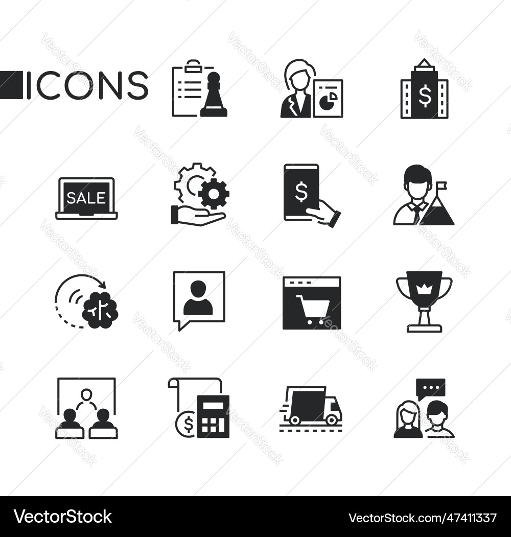 Business and finance - set of line design style Business and finance - set of line design style vector image