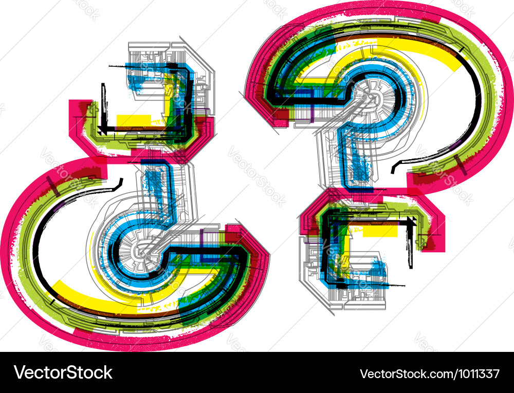 Complex Typography Pattern Vector Image