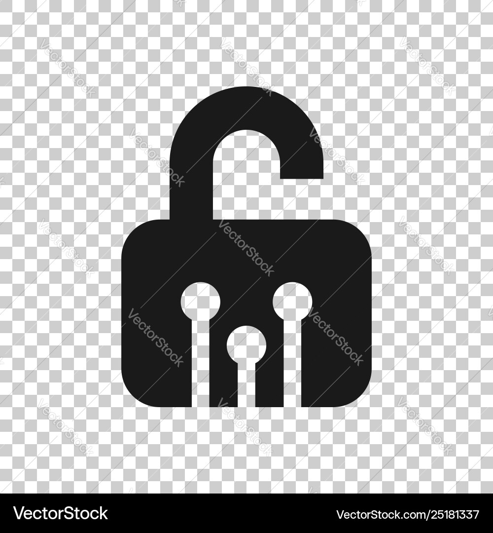 Cybersecurity Padlock Icon Royalty Free Vector Image