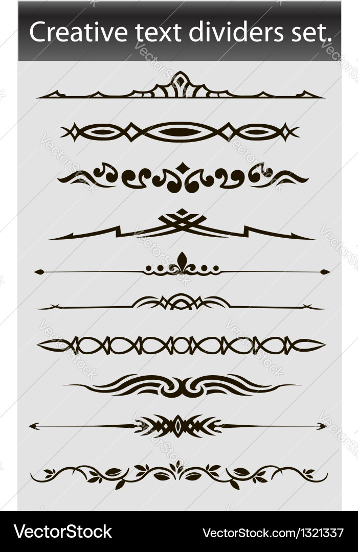Elegant Text Dividers & Separators Vector Image
