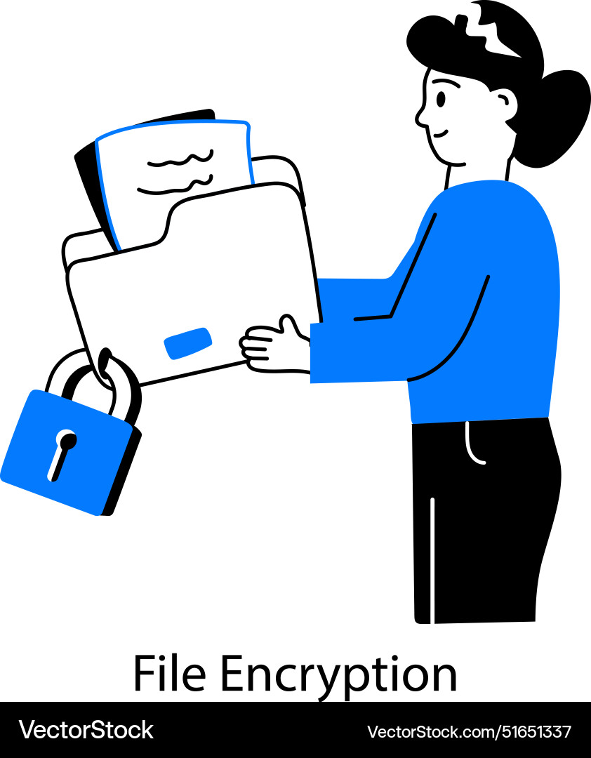 File encryption vector image