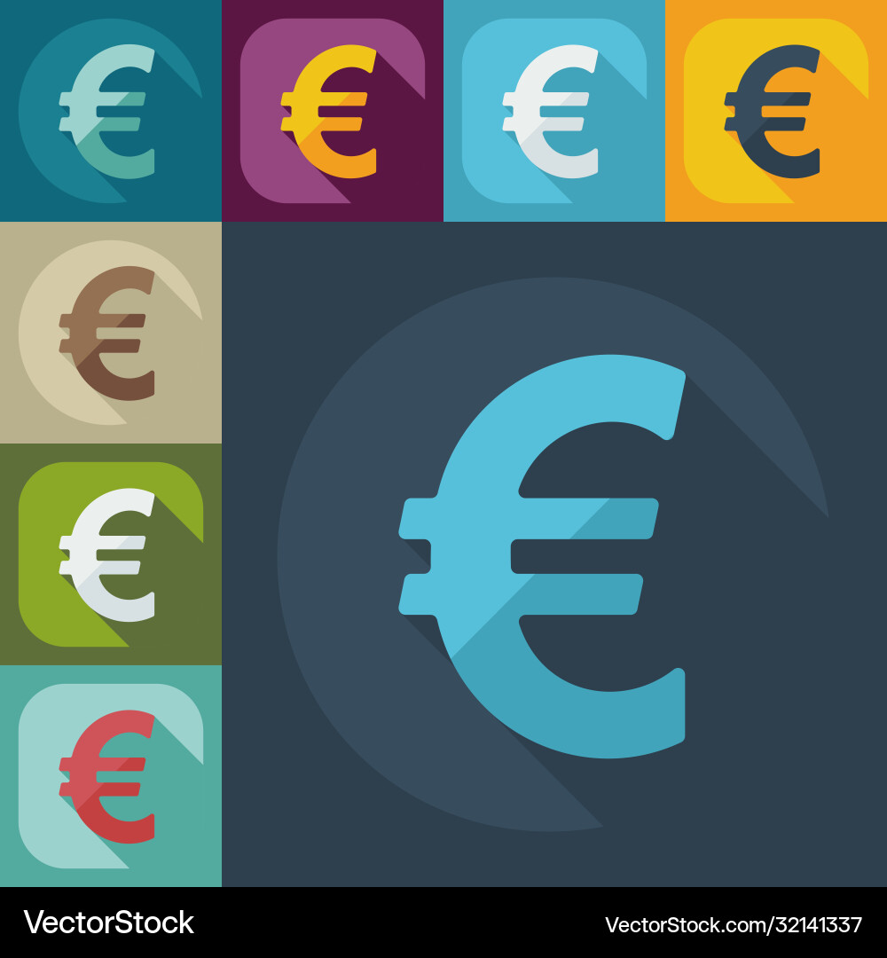 Flat modern design with shadow icons currency unit Flat modern design with shadow icons currency unit Vector Image