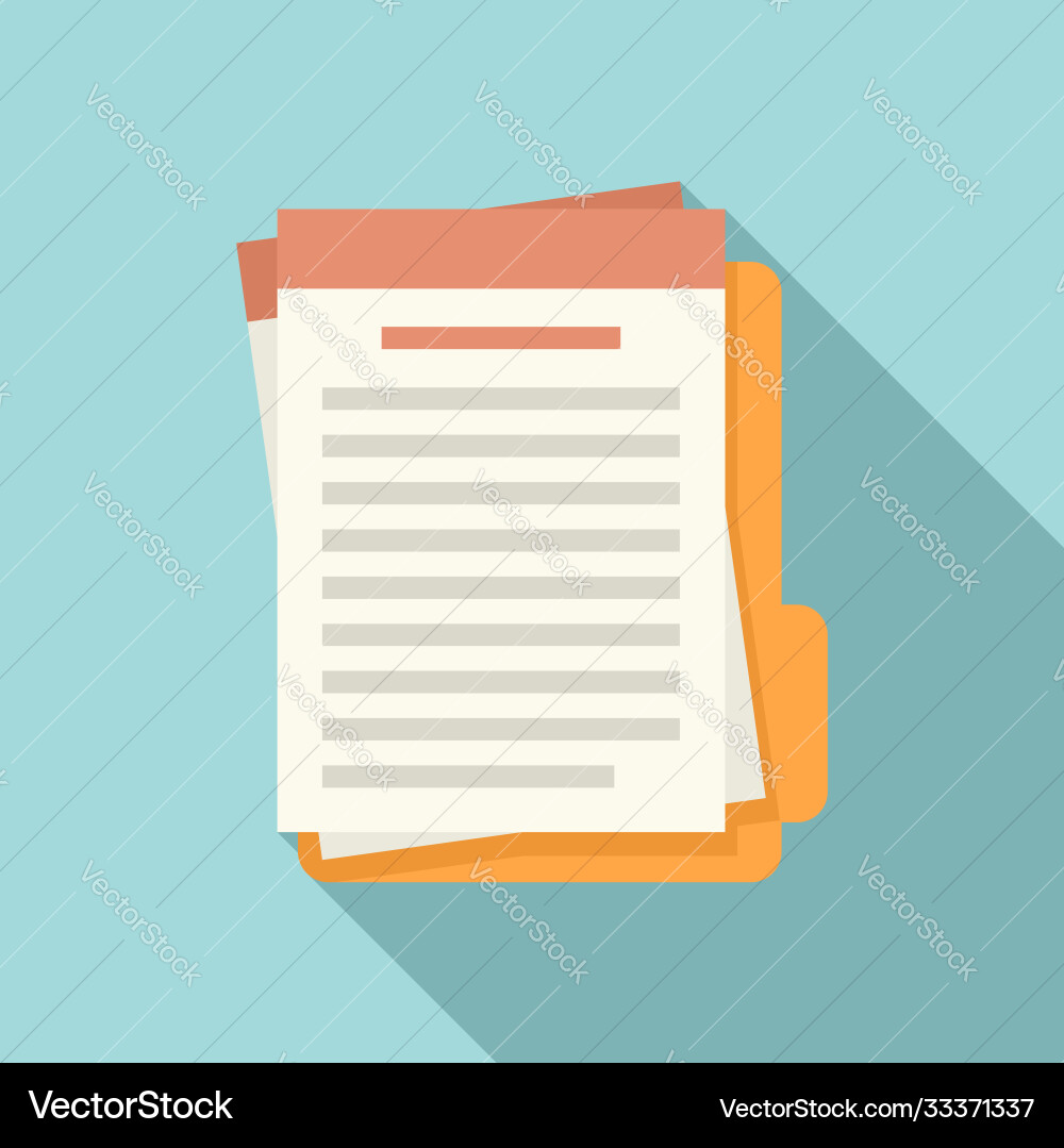 Flat Summary Folder Icon vector image