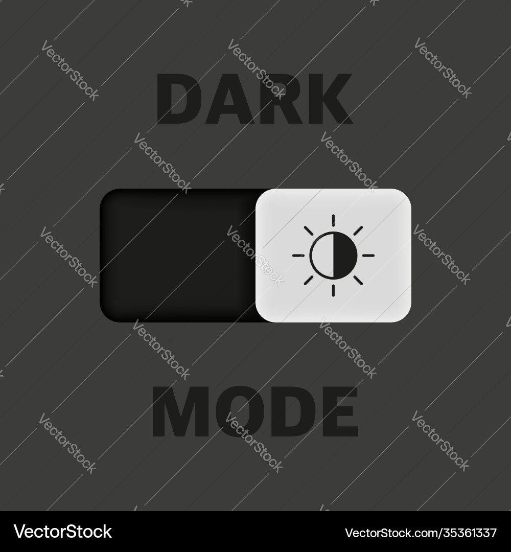 Flat switch bubble slide button for dark mode Flat switch bubble slide button for dark mode vector image