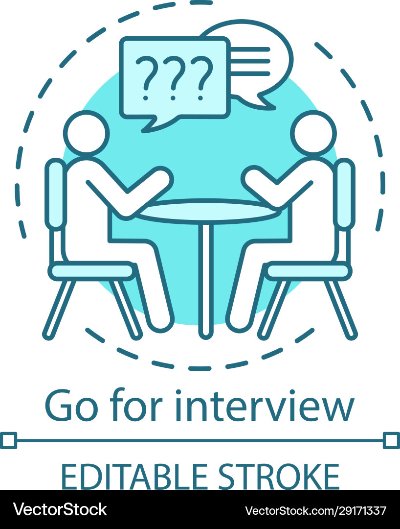 Go for interview concept icon job interviewing Go for interview concept icon job interviewing vector image