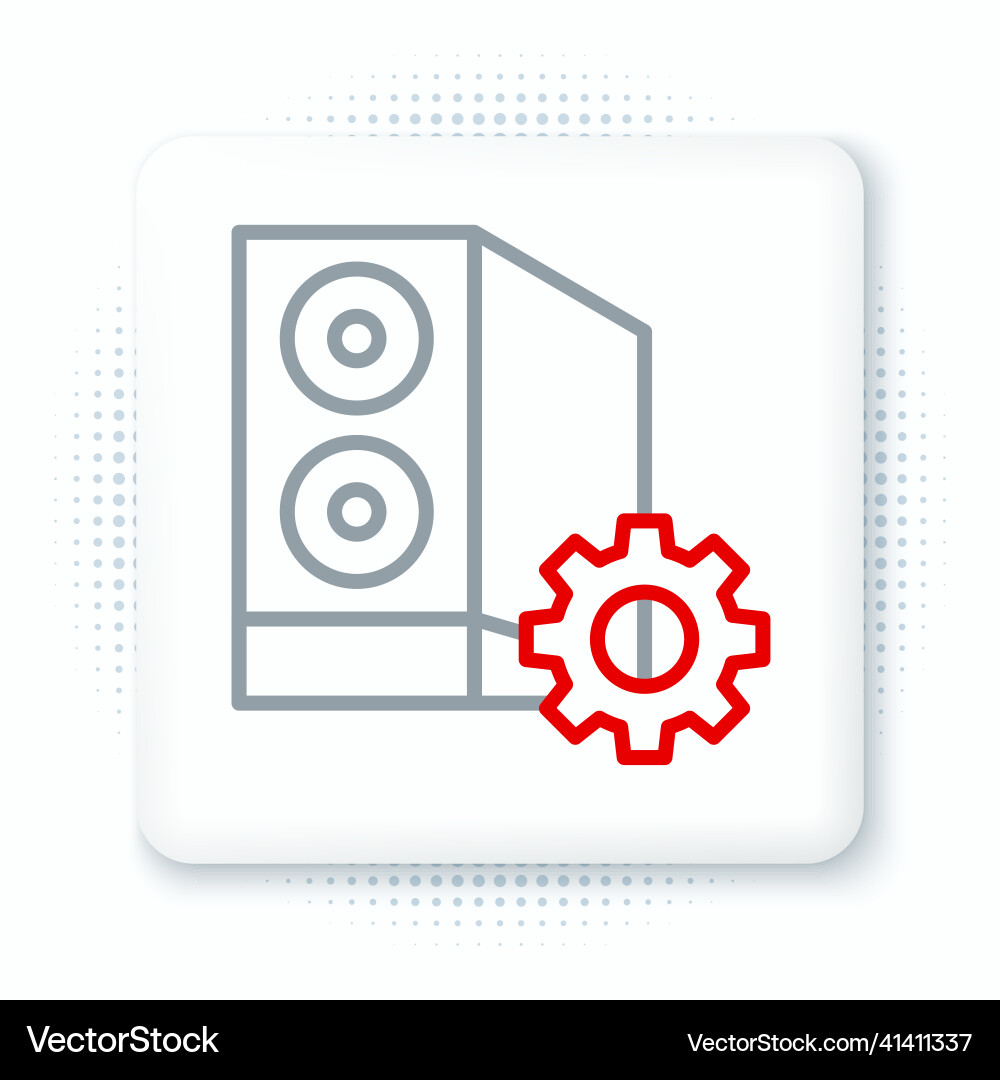 Line case of computer setting icon isolated vector image