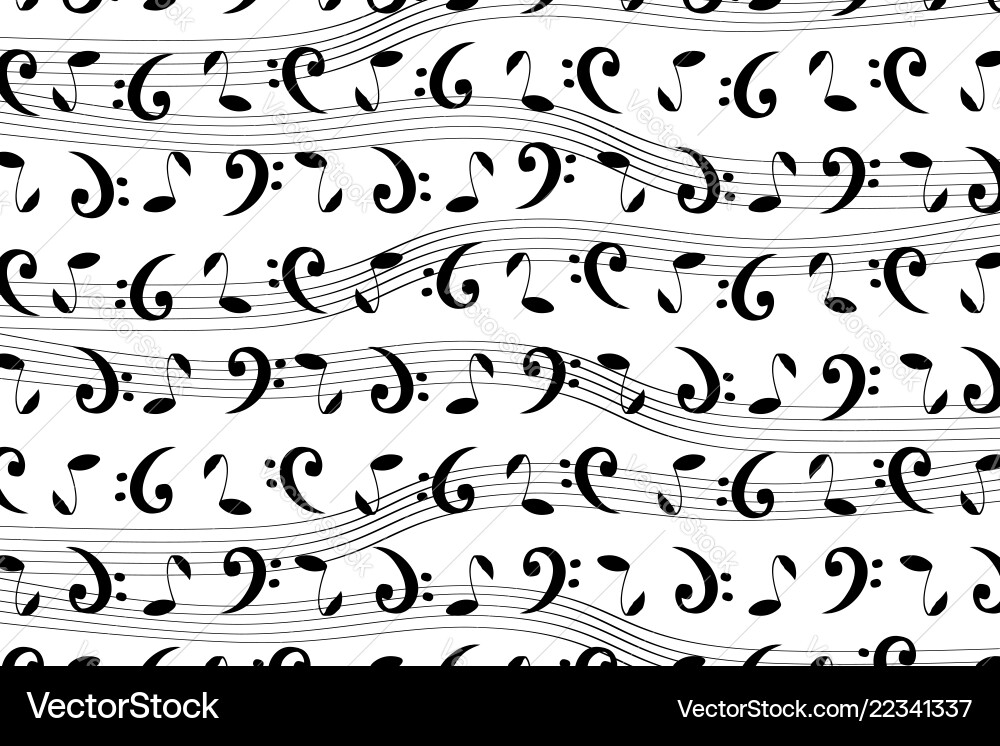 Musical pattern with notes Musical pattern with notes Vector Image
