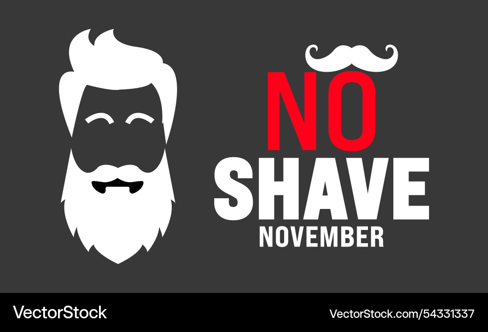 Prostate cancer awareness month no shave Prostate cancer awareness month no shave vector image