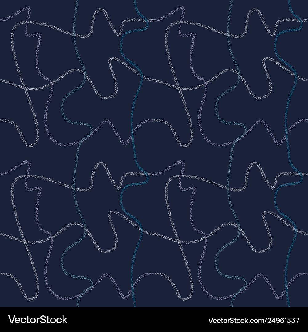 Seamless pattern with continuous curved chains vector image