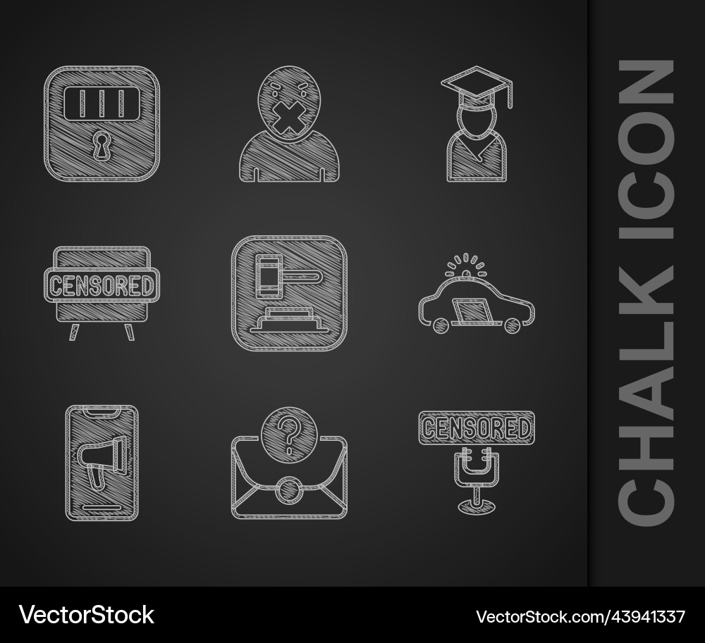 Set judge gavel envelope with question mark Set judge gavel envelope with question mark Vector Image