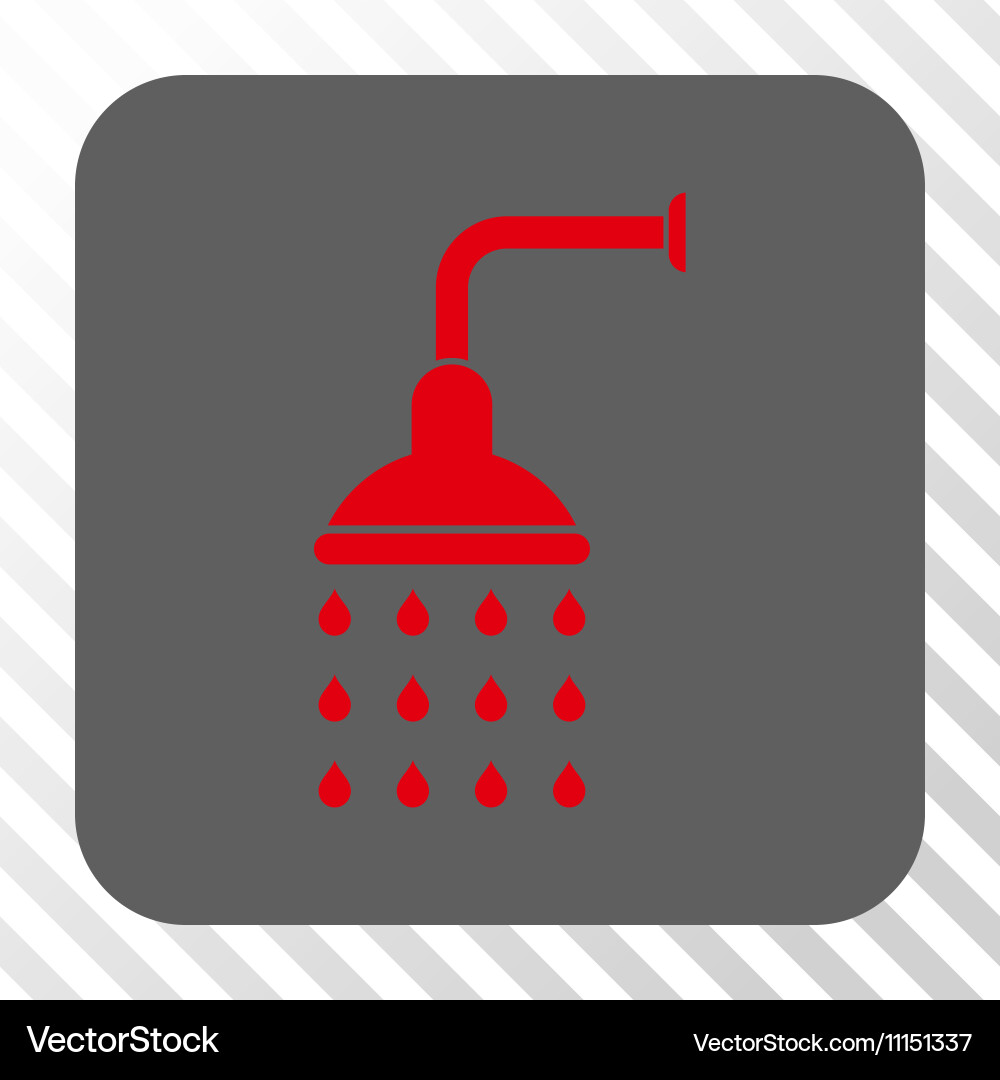 Shower rounded square button vector image