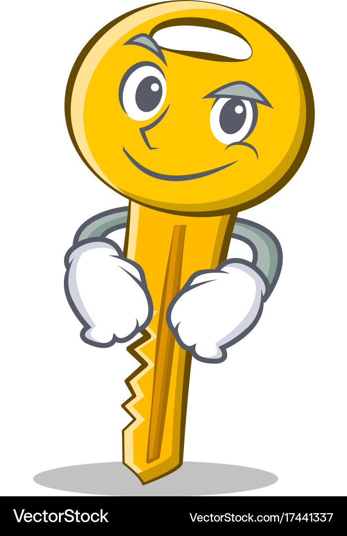 Smiling Key Cartoon Character Vector Image