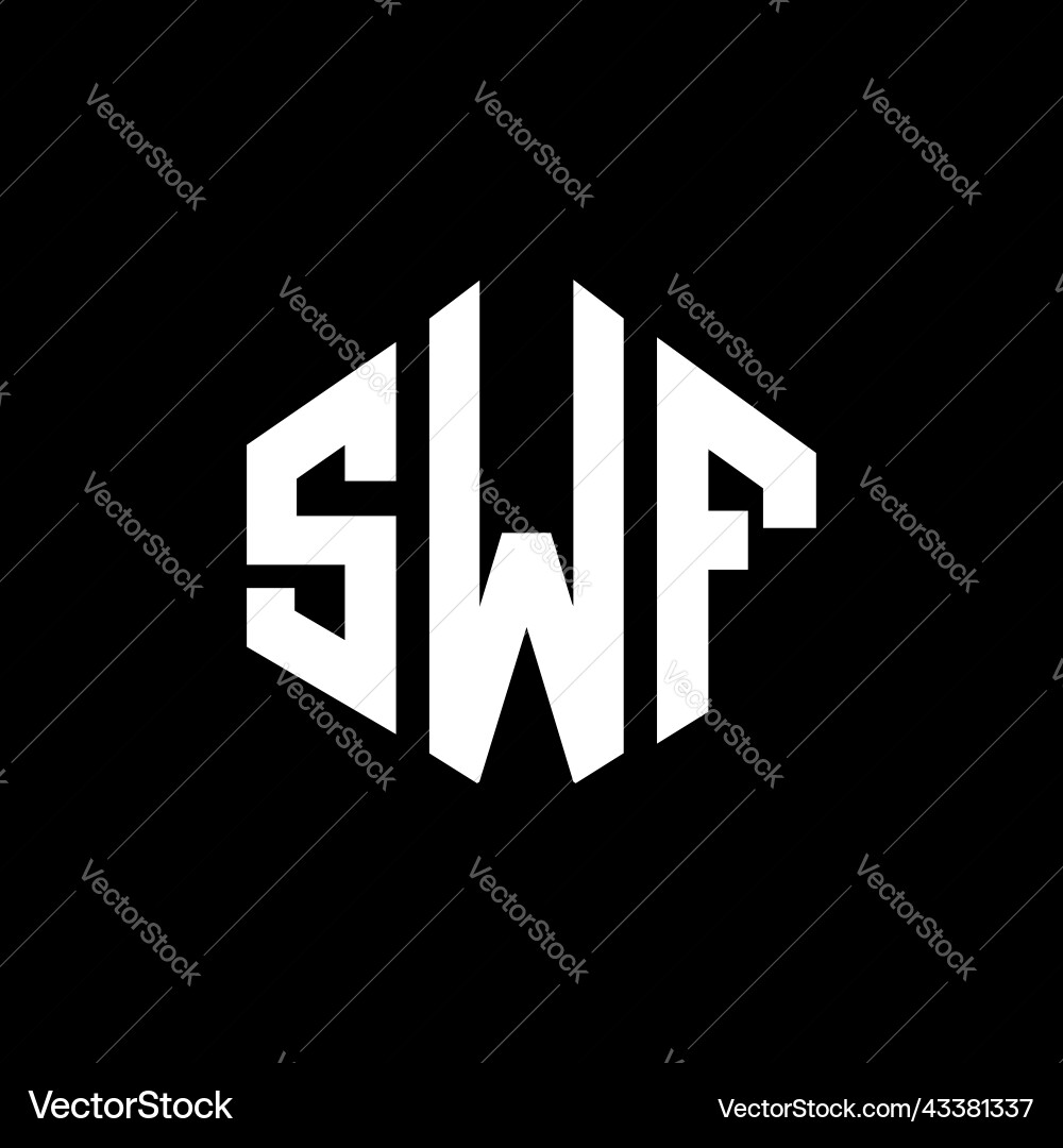 Swf letter logo design with polygon shape Vector Image