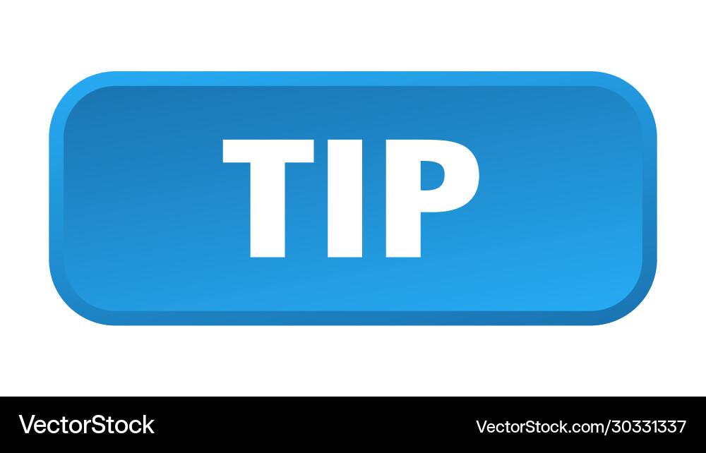 Tip button square 3d push vector image