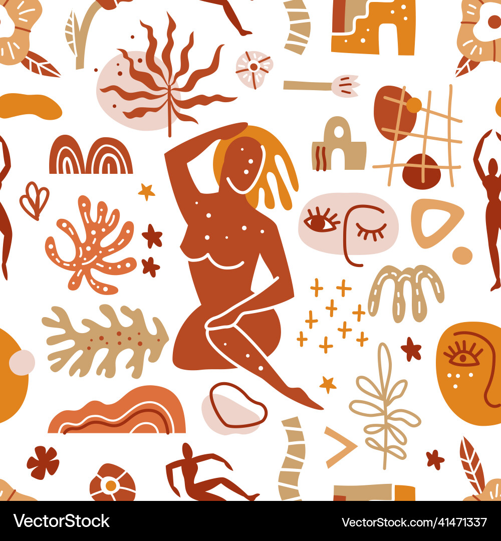 Trendy seamless pattern with abstract shapes Trendy seamless pattern with abstract shapes vector image