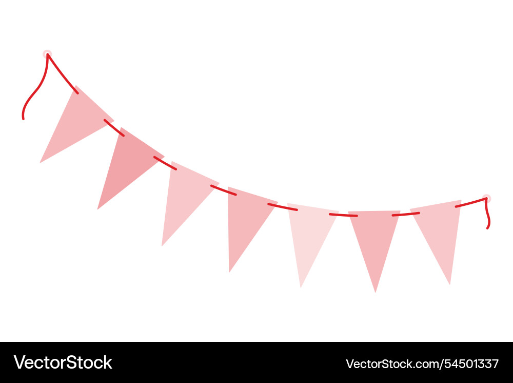 Triangular pennant garland on string in trendy Triangular pennant garland on string in trendy vector image