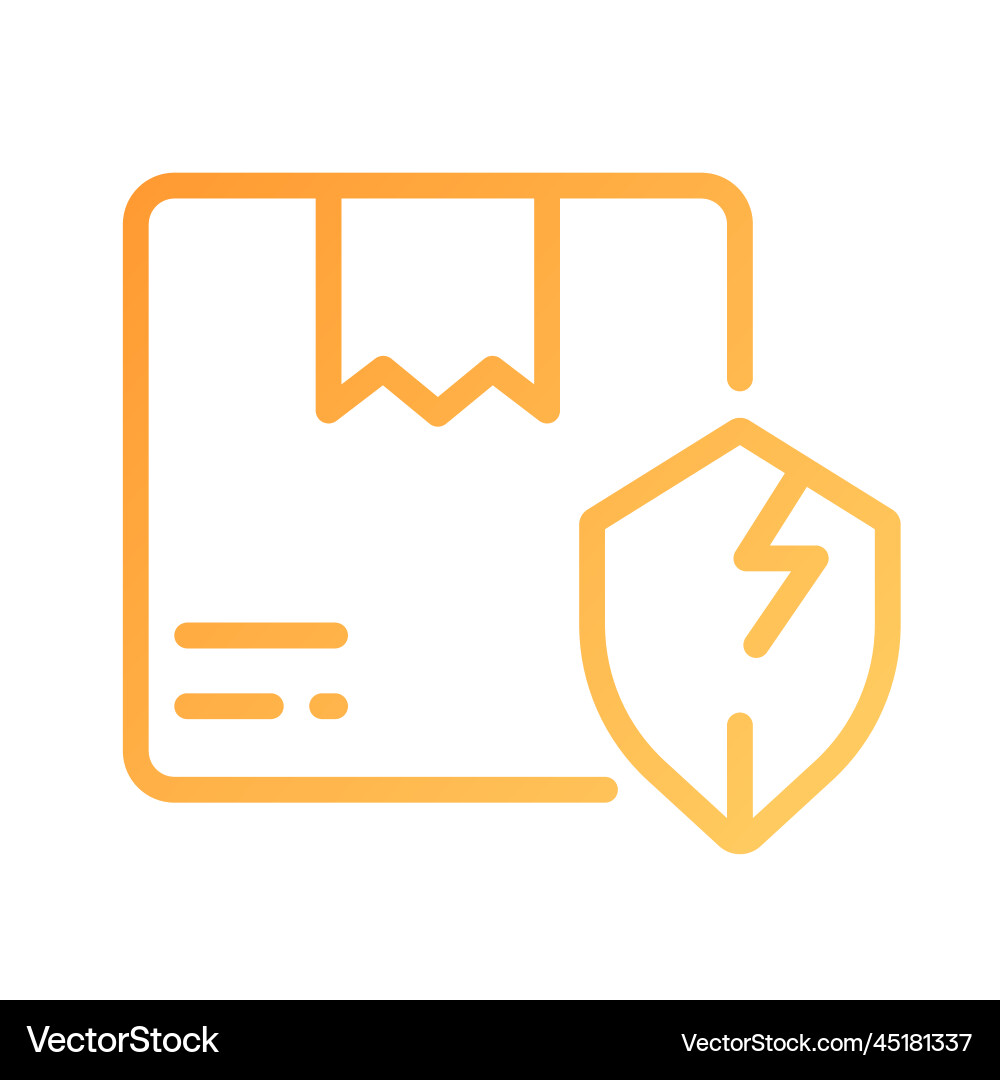 Unprotected parcel pixel perfect gradient linear Vector Image