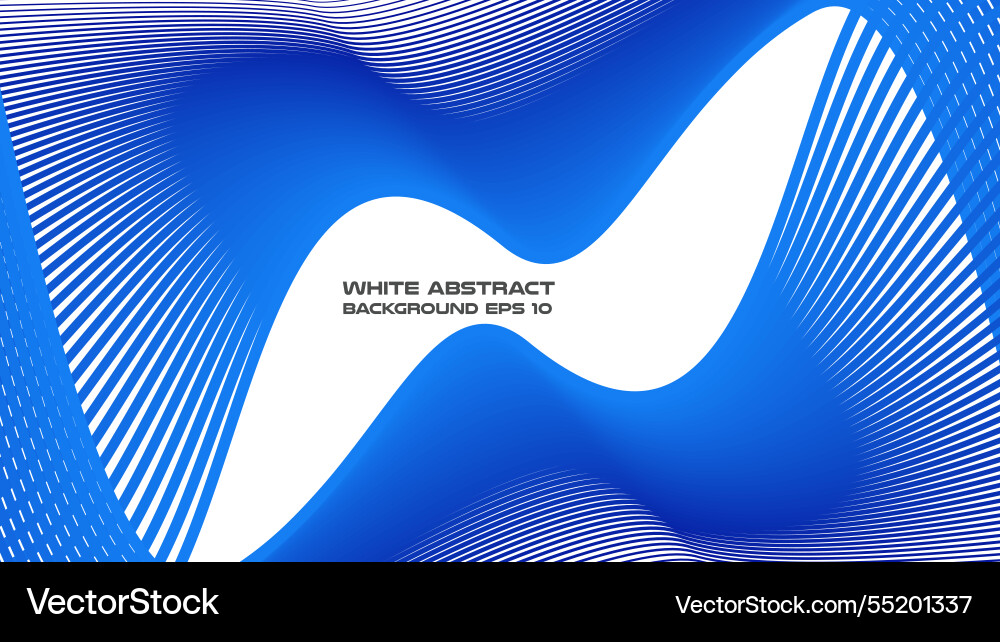 White abstract background with blue curve line Vector Image