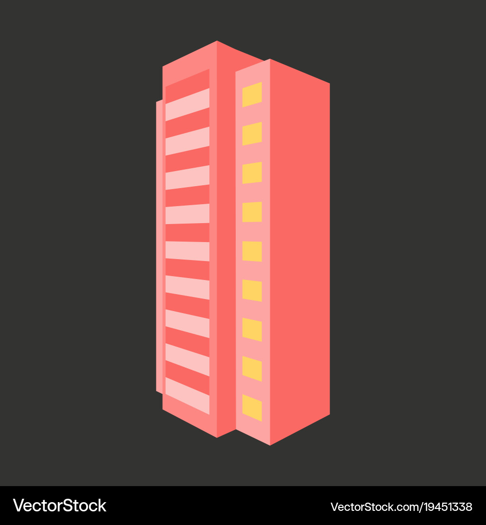 A modern multi-storey building with complex Vector Image
