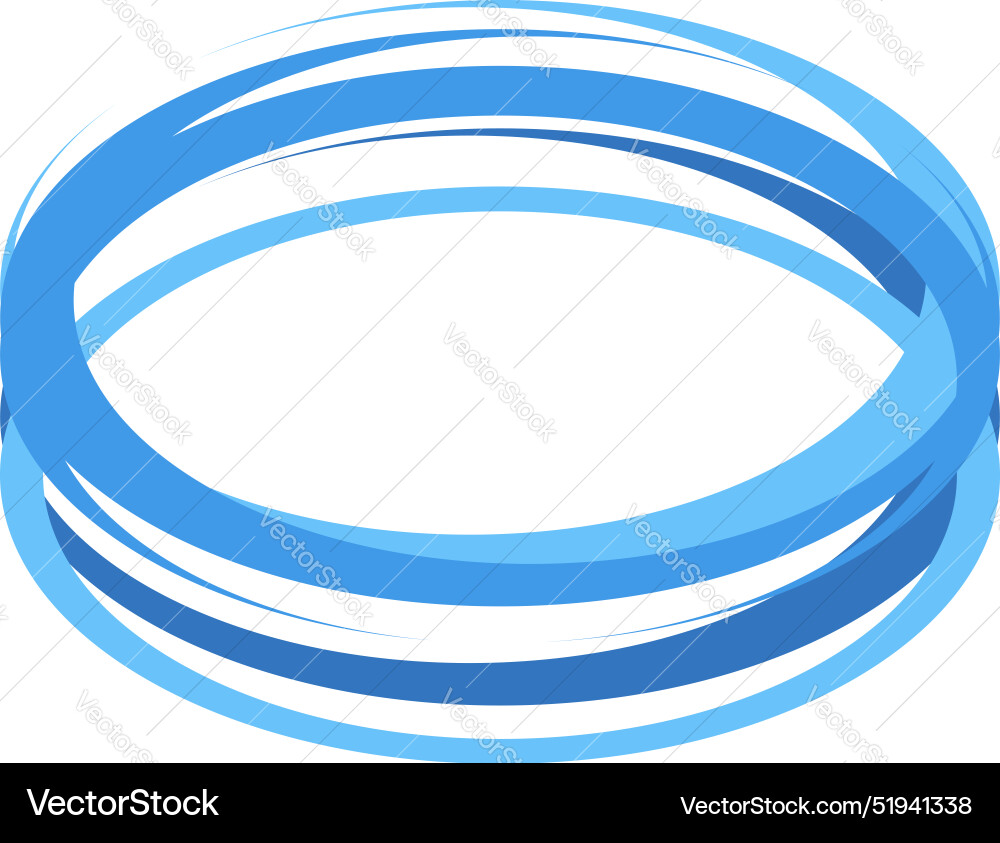 Abstract blue oval shape with overlapping lines Abstract blue oval shape with overlapping lines vector image
