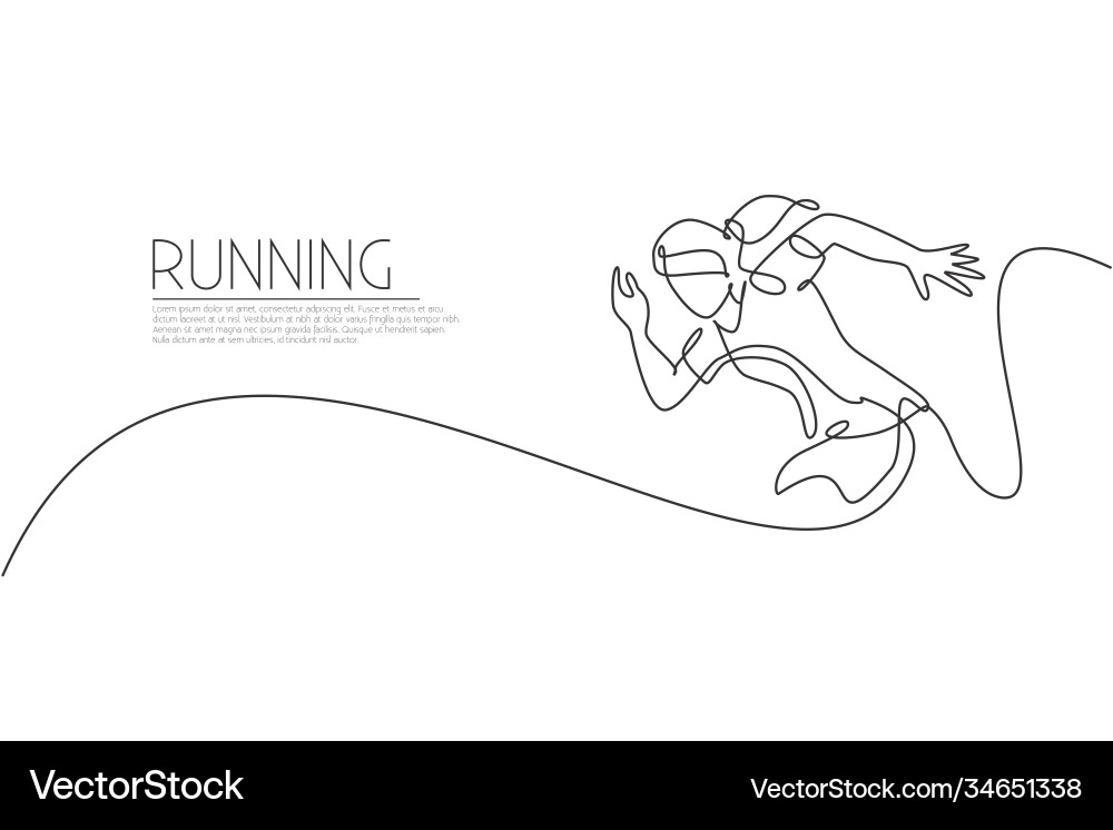 Agile Runner - Single Line Art Vector Image