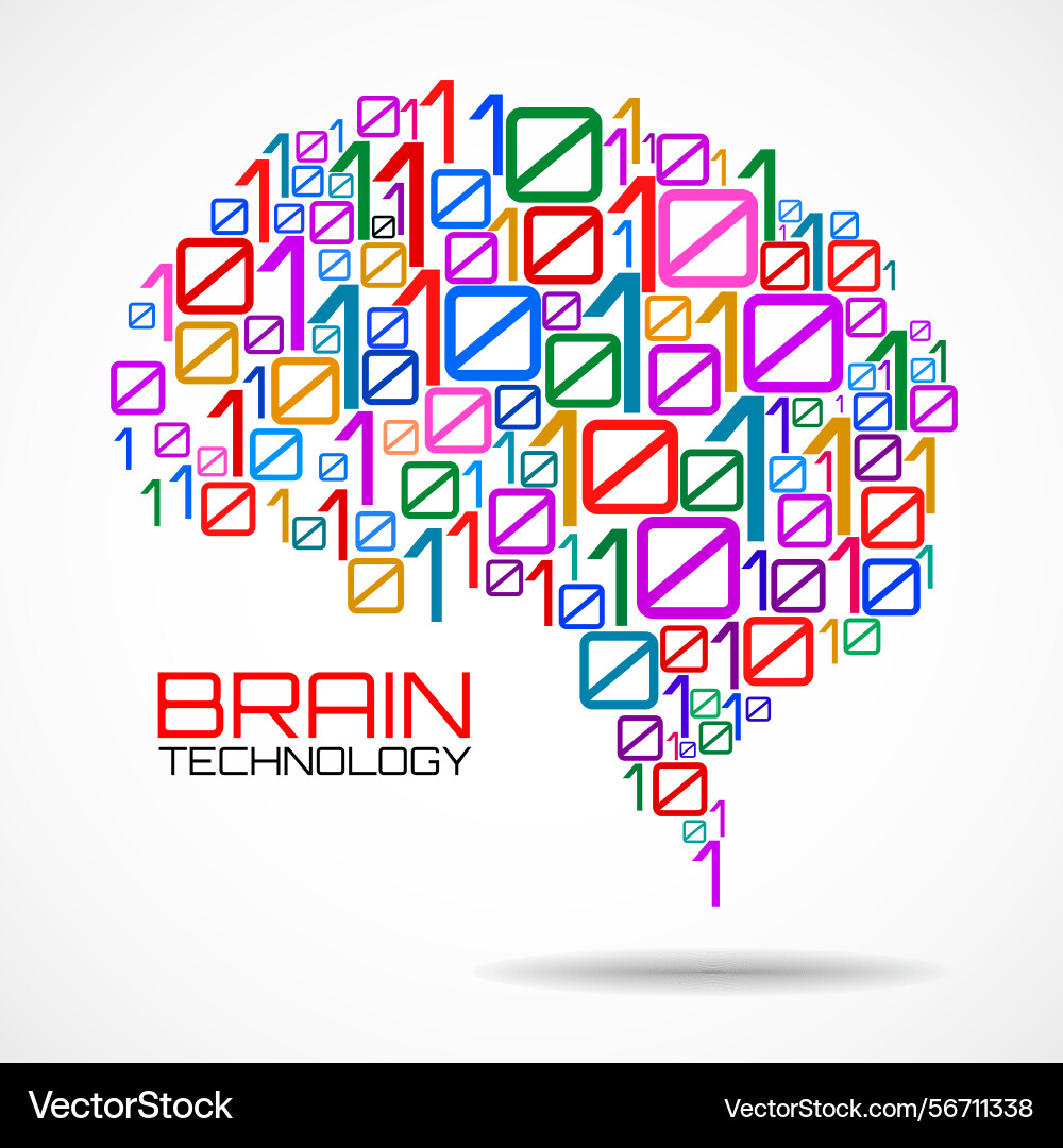 Artificial intelligence abstract brain vector image