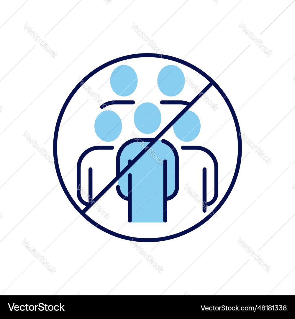 Avoid crowded places related icon Avoid crowded places related icon Vector Image