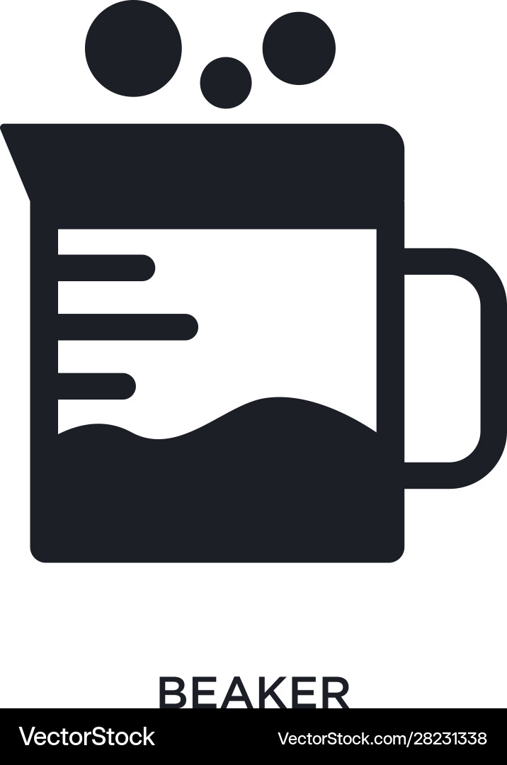 Beaker isolated icon simple element from science Beaker isolated icon simple element from science vector image