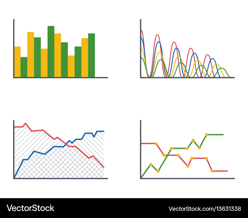 Business data graph analytics elements bar pie Business data graph analytics elements bar pie vector image