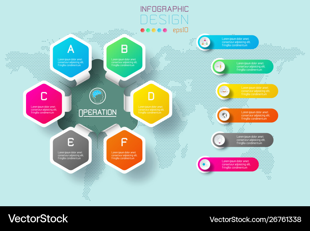 Business Hexagon-Etiketten gestalten Infografikkreise Business Hexagon-Etiketten gestalten Infografikkreise vektorbild