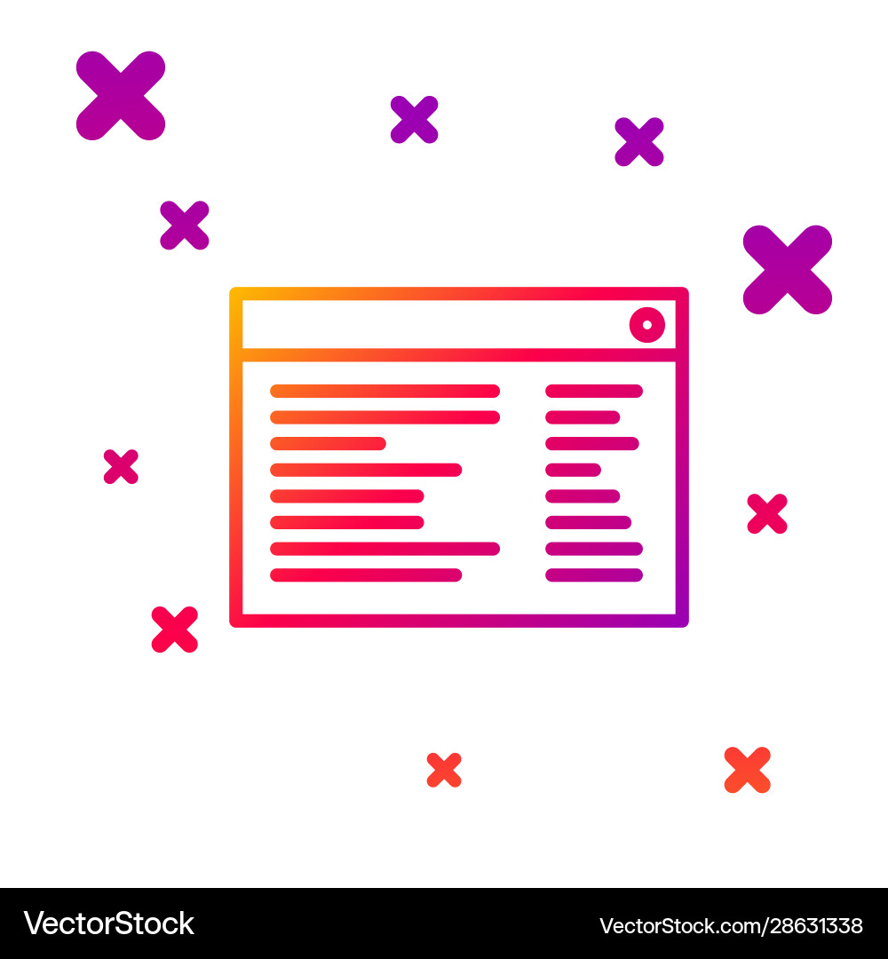Color line software web developer programming Color line software web developer programming vector image
