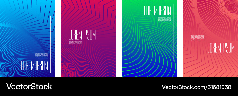 Colorful gradient minimal geometric line pattern vector image