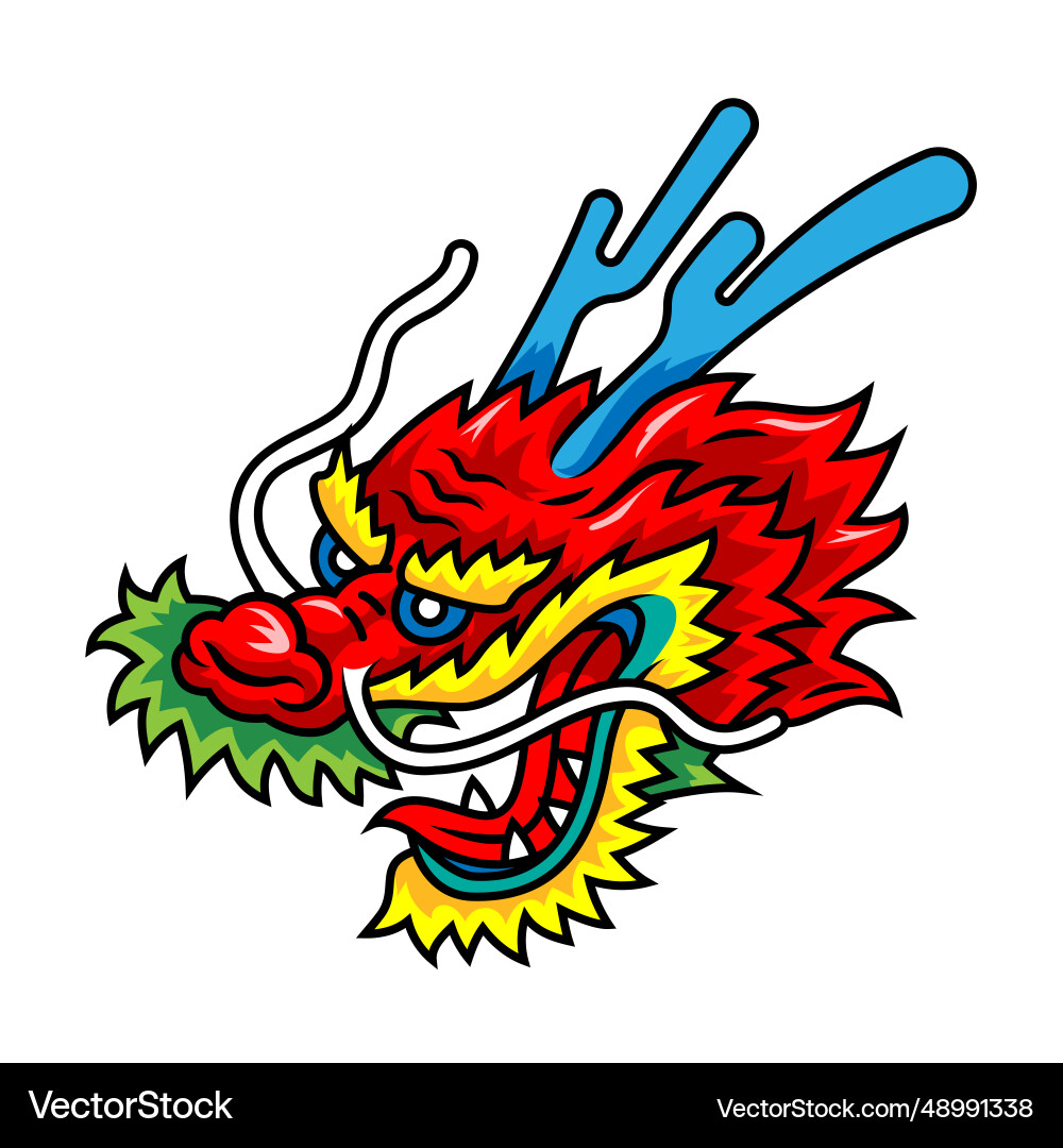 Dragon head for chinese new year isolated Dragon head for chinese new year isolated vector image
