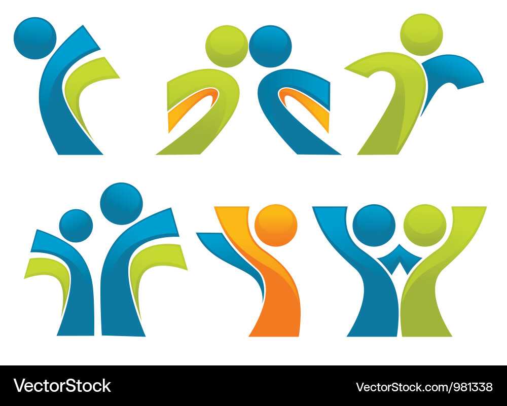 Dynamic People Icons Vector Image