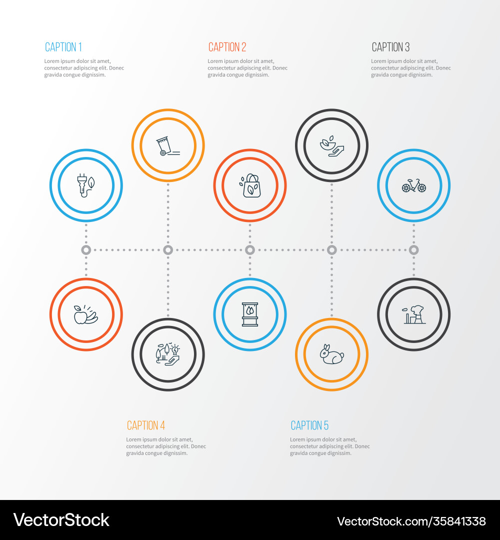 Environment icons line style set with atomic Environment icons line style set with atomic vector image