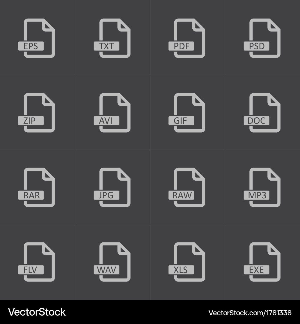 File Format Icon Set Vector Image